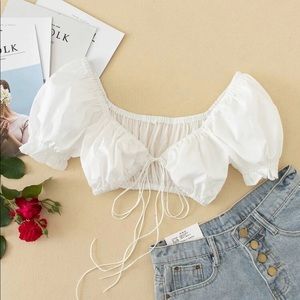 SHEIN tie front crop top